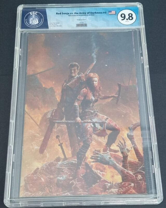 RARE 1:15 Virgin Variant – Red Sonja vs. The Army of Darkness #3 (2025) – EGC 9.8