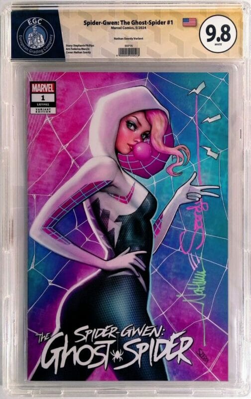 Spider-Gwen: The Ghost-Spider #1 (Nathan Szerdy Variant) — 9.8 EGC Signature Series Yellow Label – Signed by Artist!