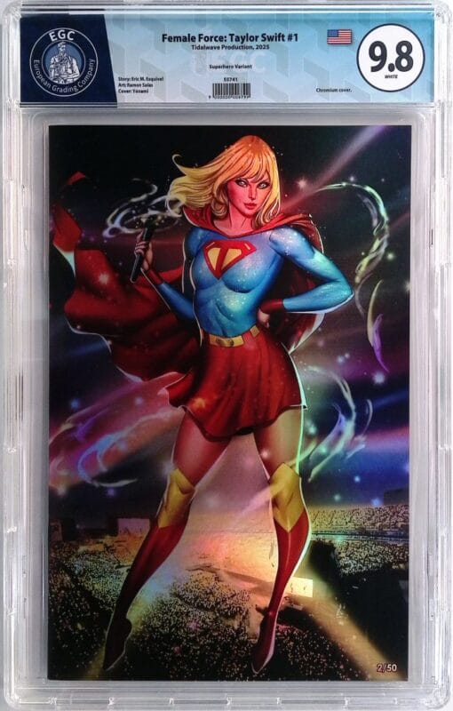 Ultra-Rare Female Force: Taylor Swift #1 – EGC 9.8 Chromium Foil Cover (2/50) – Swiftie Iconic Collectible