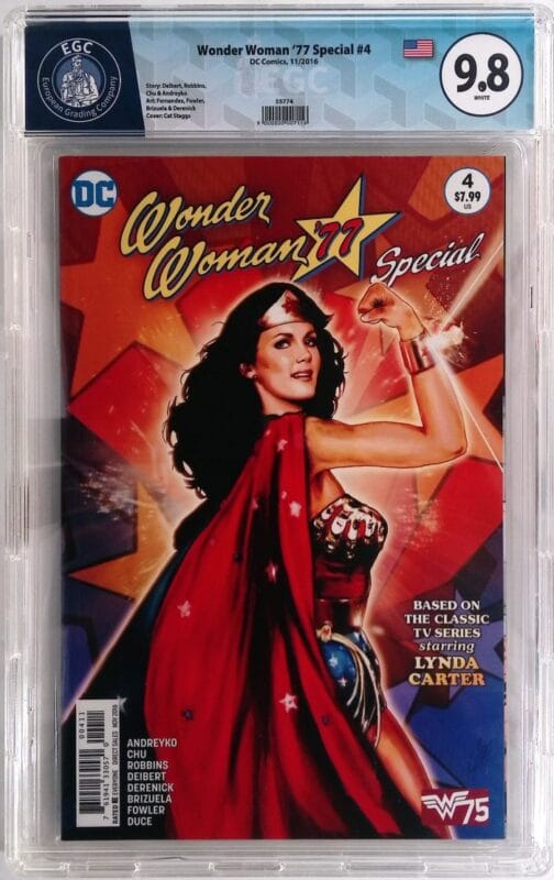 Wonder Woman ’77 Special #4 (2016) – Cat Staggs Cover – EGC Graded 9.8 – Premium Slabbed Modern Collectible