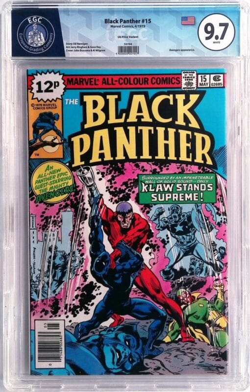 1979 Black Panther #15 British Price Variant – High Grade EGC 9.7 – Iconic Last Issue!