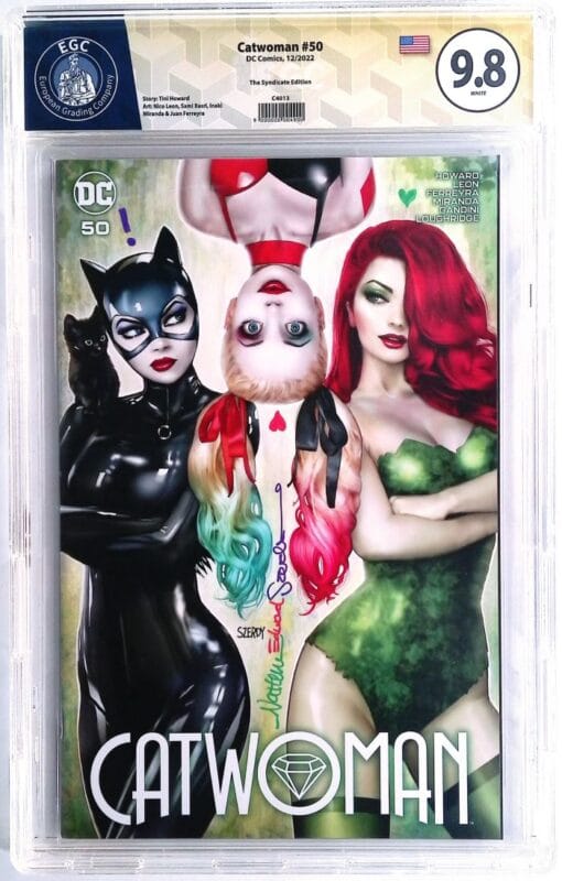 Catwoman #50 Nathan Szerdy Retailer Exclusive – EGC 9.8 Yellow Label Signed & Remarked – Syndicate Edition DC Comics (2022)