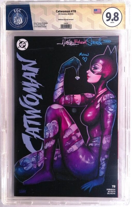 Catwoman #78 (2025) Nathan Szerdy Retailer Exclusive – EGC 9.8 Yellow Label SS – Signed & Remarked – LTD 3000 – Ultra Rare DC Comic