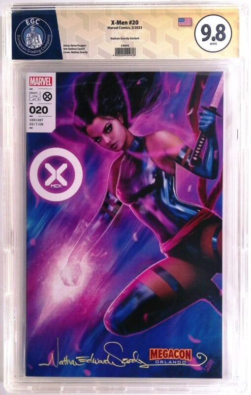 X-Men #20 (2023) Szerdy Retailer Exclusive Variant – EGC 9.8 Yellow Signature Series – Signed Nathan Szerdy – Marvel Key High Grade Slab