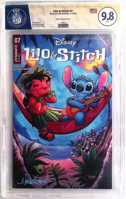 Lilo & Stitch #7 (2024) 🔥 Nathan Szerdy Exclusive Variant ✍️ SIGNED ✅ EGC 9.8 Yellow Label | Ultra Rare High Grade Disney Comic