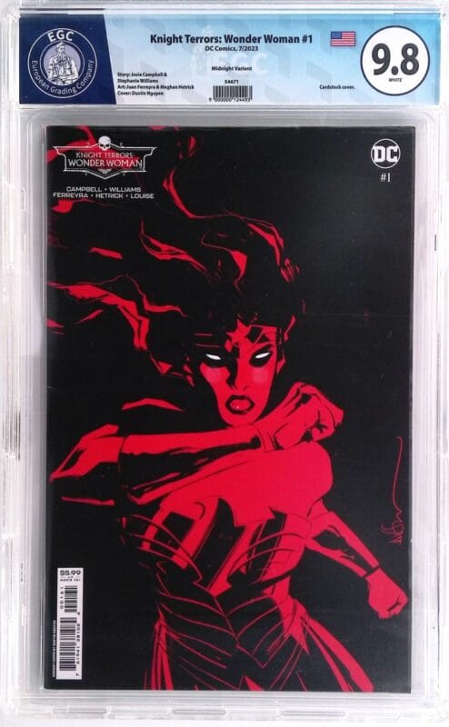 Knight Terrors: Wonder Woman #1 (2023) Dustin Nguyen Midnight Variant – EGC 9.8 NM/M Slab – DC Comics Key Event Issue