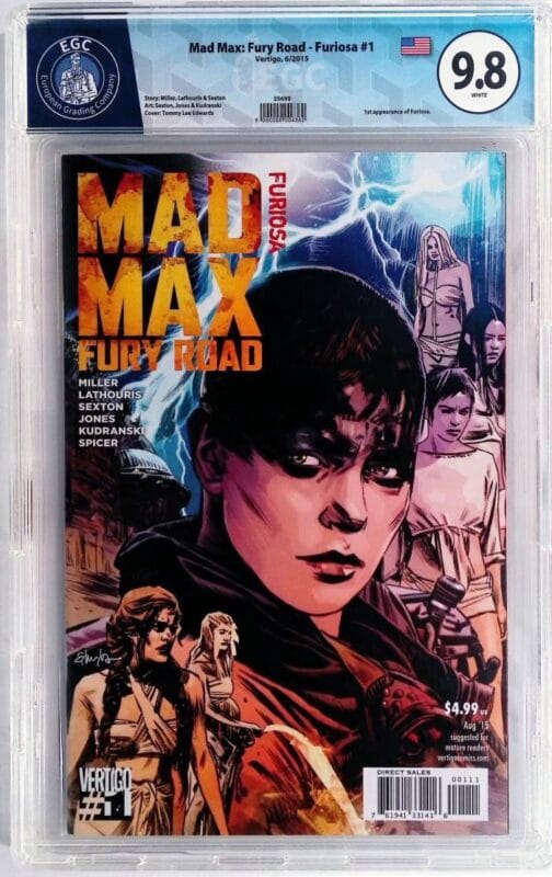 Mad Max: Fury Road – Furiosa #1 (2015) EGC 9.8 GEM MINT | 1st Appearance of Furiosa | Tommy Lee Edwards Cover | Vertigo Key Issue