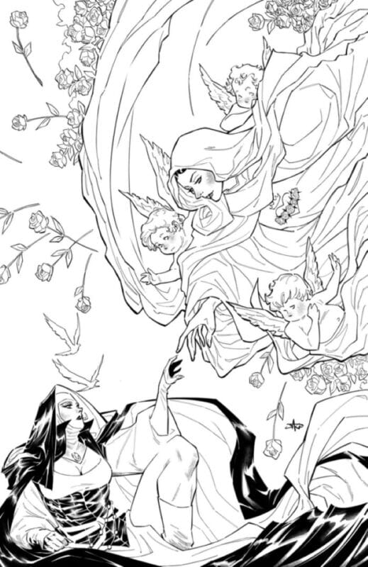Marian Heretic #4 - Cover D Jose Jaro Black & White Virgin Variant