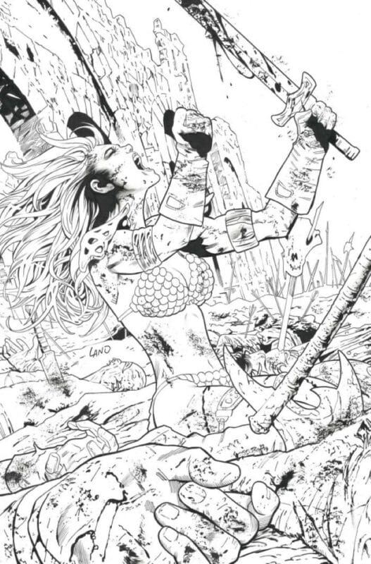 Sonja Reborn #5 - Cover L 1:7 Greg Land Black & White Virgin Variant