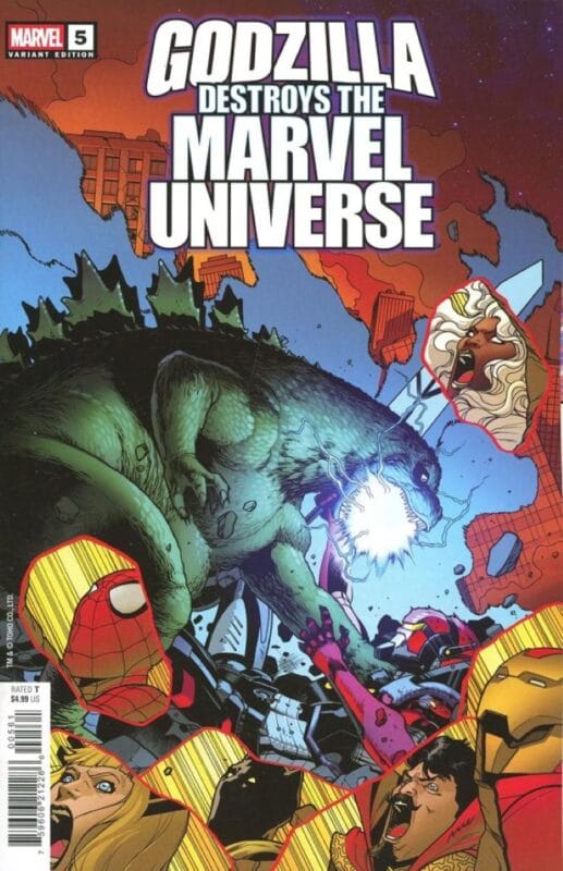 Godzilla Destroys the Marvel Universe #5 - Pere Pérez Variant
