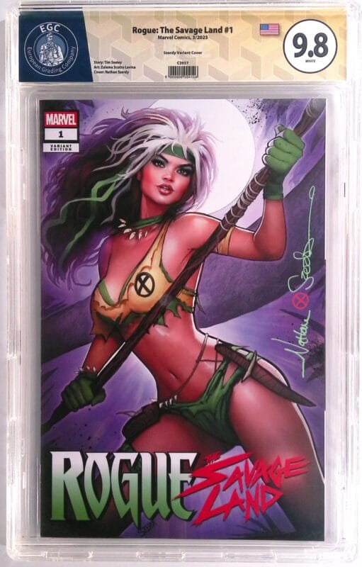 Rogue: The Savage Land #1 (2025) Graded 9.8 EGC Yellow Label SS – Nathan Szerdy Retailer Exclusive Variant – Signed