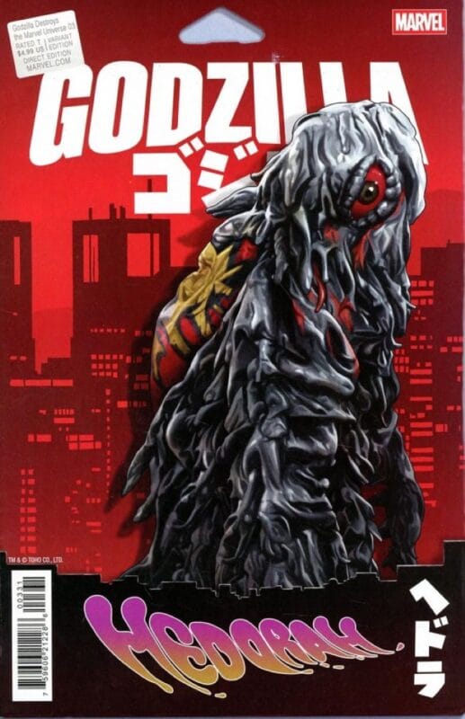 Godzilla Destroys the Marvel Universe #3 - John Tyler Christopher Action Figure Variant