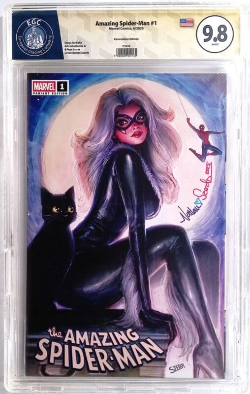 Amazing Spider-Man #1 (2025) – Nathan Szerdy Unknown Comics Exclusive – EGC 9.8 Yellow Label Signed – High Grade Key Variant