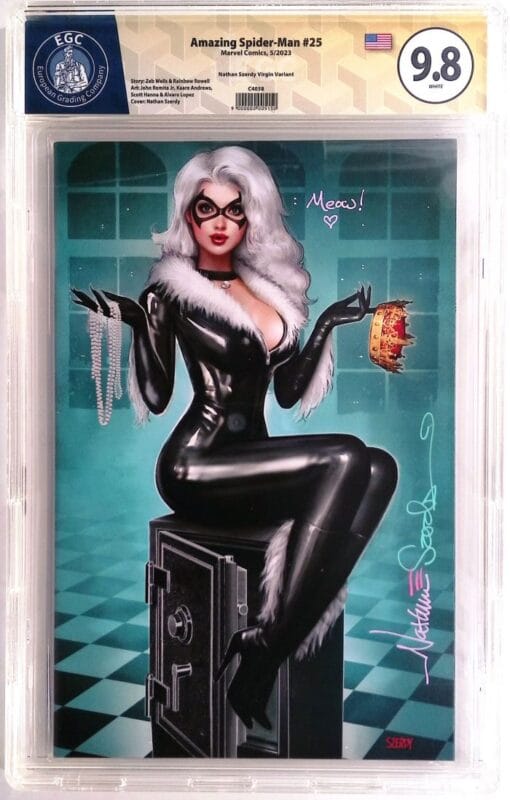Amazing Spider-Man #125 (2023) Nathan Szerdy Virgin Variant – EGC 9.8 Yellow Label SIGNED & REMARKED – ULTRA RARE Retailer Exclusive!