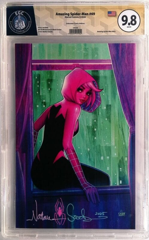 Amazing Spider-Man #69 (2025) - Nathan Szerdy Virgin Variant EGC 9.8 SS Signed & Remarked – Spider-Gwen Cover 🔥