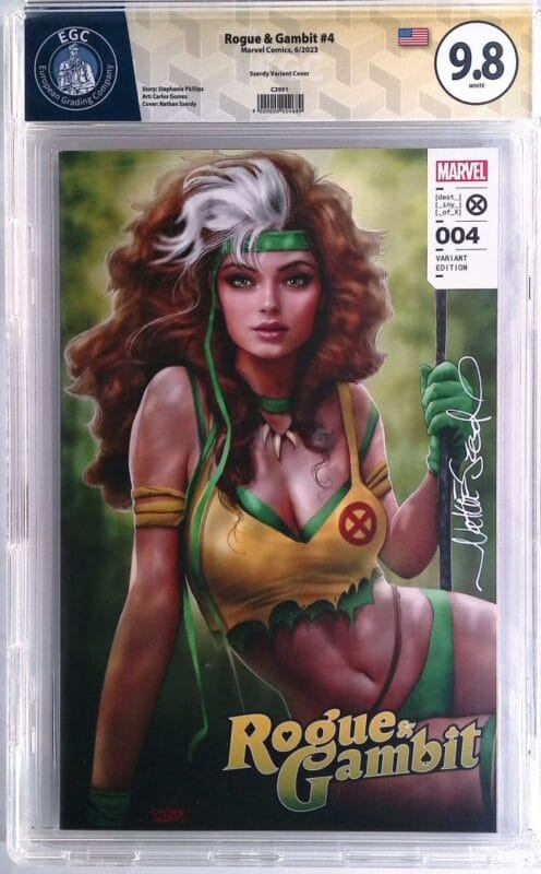 Rogue & Gambit #4 (2023) 🔥 Nathan Szerdy Retailer Exclusive Variant – EGC 9.8 NM/MINT – SIGNED (Yellow Label) – Marvel X-Men Key Issue!