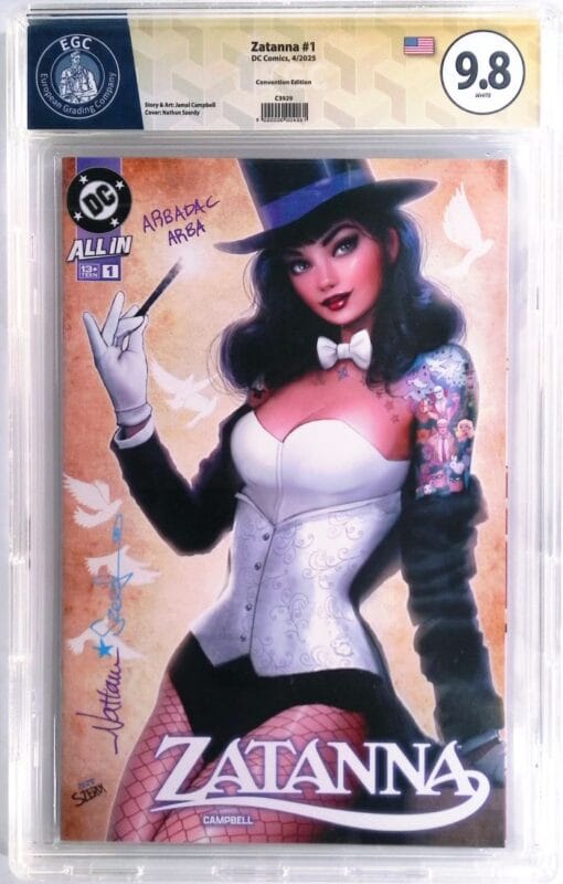 ZATANNA #1 (2025) 🔥 NATHAN SZERDY EXCLUSIVE VARIANT 🔥 EGC 9.8 SIGNED & REMARKED ✍️ LTD 3000 – YELLOW LABEL INVESTMENT GRADE