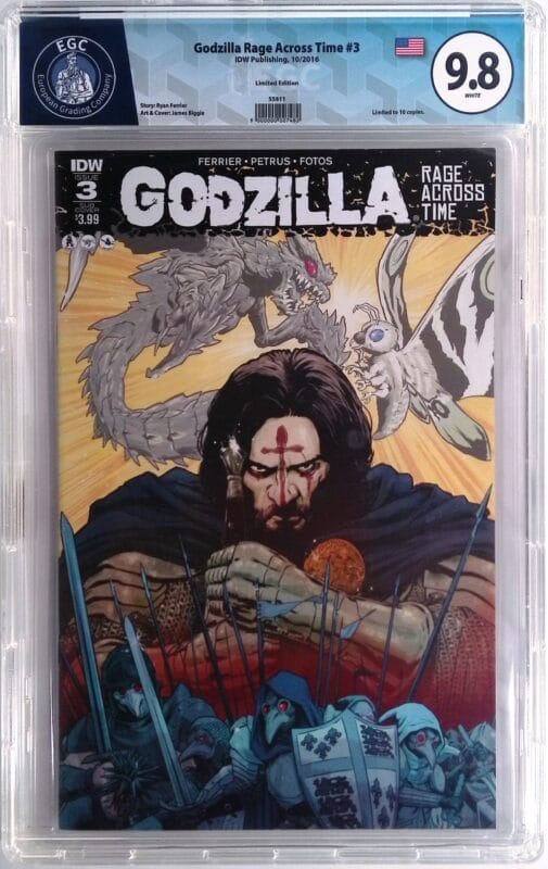 Godzilla: Rage Across Time #3 (2016) Subscription Variant – EGC 9.8 NM/MINT – IDW Rare Graded Comic Kaiju Key