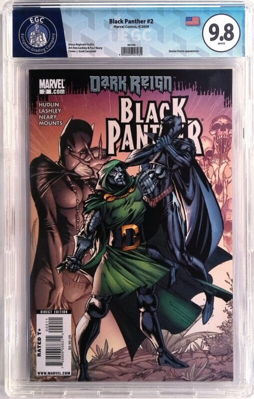 Black Panther #2 (2009) J. Scott Campbell Cover – EGC 9.8 NM/MINT – Marvel Key Issue – High Grade Slab