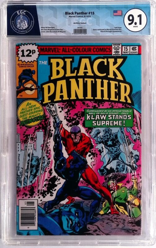 1979 Black Panther #15 British Price Variant – High Grade EGC 9.1 – Iconic Last Issue!