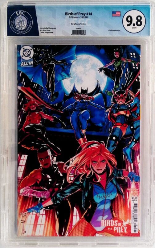 Birds of Prey #14 Cover C Serg Acuña Minimal Trade Dress Variant – EGC 9.8 Blue Label – DC Comics 2024 – Rare High Grade Card Stock Collector Slab