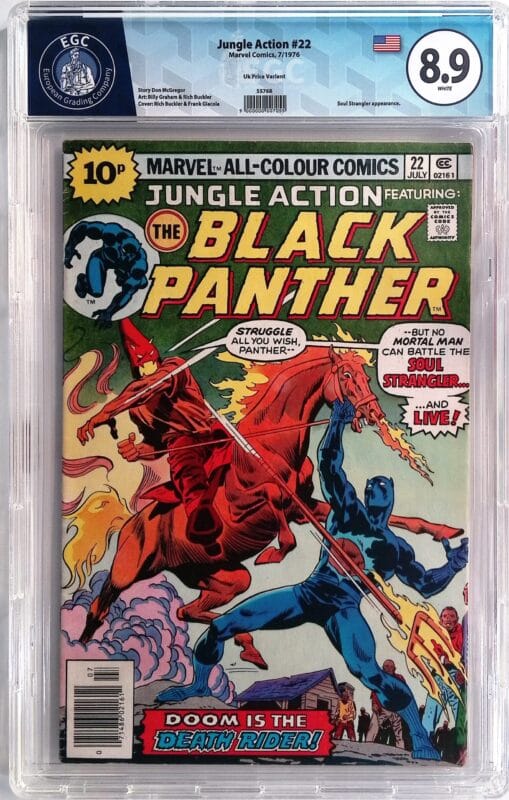 Jungle Action #22 (1976) 🇬🇧 UK Price Variant – EGC 8.19 NM- Blue Label | Black Panther vs KKK | Bronze Age Marvel Key (Copy)