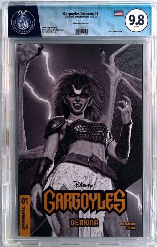 Gargoyles: Demona #1 Cover U Mark Spears Black & White 1:7 Incentive Variant – EGC 9.8 Blue Label – Dynamite 2025 – Ultra High Grade Collector Copy