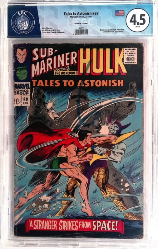 Tales to Astonish #88 (1966) EGC 4.5 Blue Label – Silver Age Marvel Key | Sub-Mariner & Hulk | Gene Colan Cover