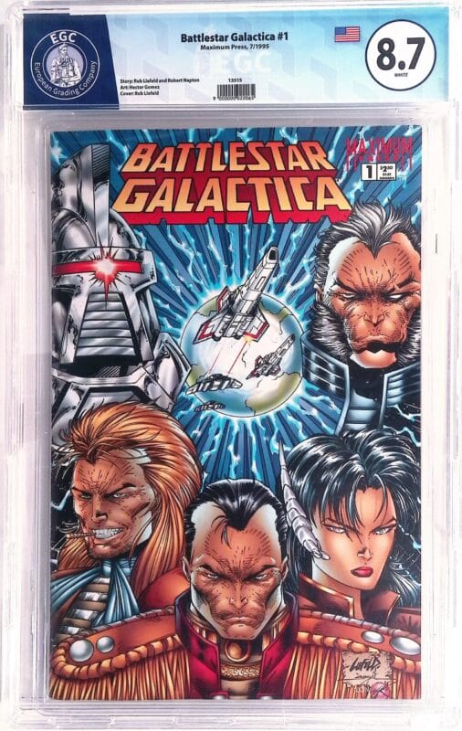 Battlestar Galactica #1 (1995) Rob Liefeld Cover – EGC 8.7 Blue Label – High Grade Sci-Fi Key Issue