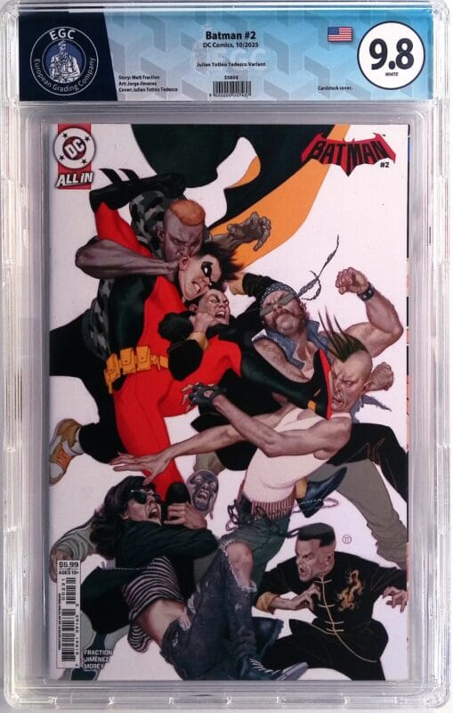 Batman #2 Cover C Julian Totino Tedesco Variant EGC 9.8 Blue Label – Minimal Trade Dress Card Stock DC 2025