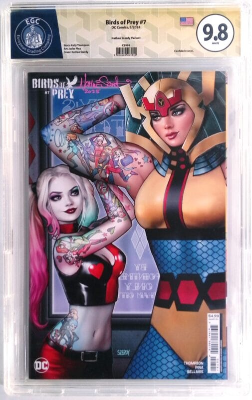 Birds of Prey #7 (2024) – Nathan Szerdy Minimal Trade Dress Variant SIGNED – EGC 9.8 Yellow Label – DC Comics Key Modern Slab