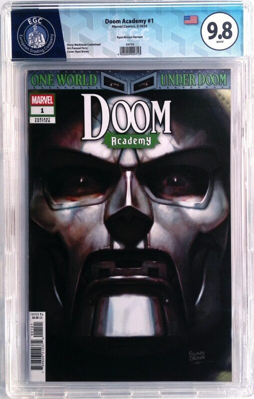 Doom Academy #1 (2025) Ryan Brown Variant – EGC 9.8 Blue Label – Marvel Comics – High Grade Investment Copy