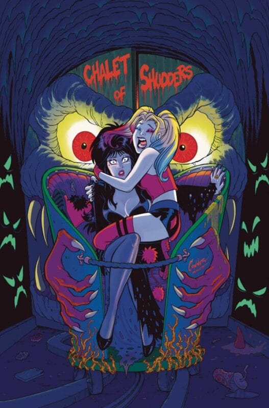 Harley Quinn x Elvira #1 - Cover R 1:20 Amanda Conner Ride Foil Virgin Variant