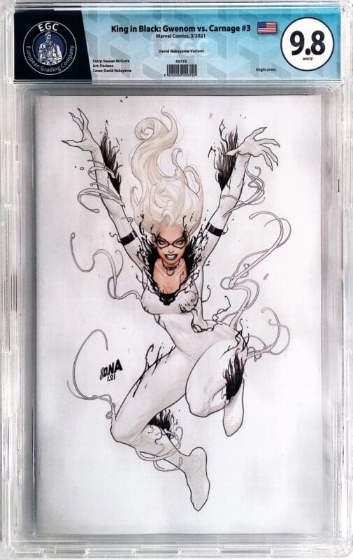 King in Black: Gwenom vs. Carnage #3 EGC 9.8 Blue Label | David Nakayama Color Bleed Virgin Variant | Marvel 2021 | Rare Retailer Exclusive