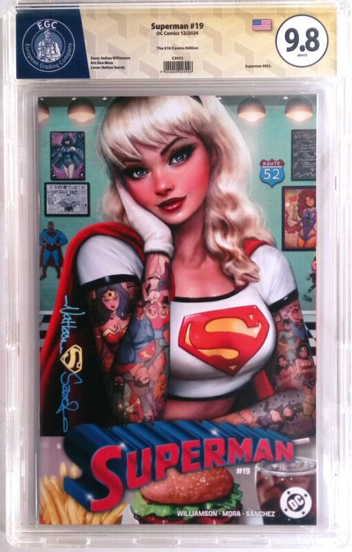 Superman #19 (2024) CGC-Style 9.8 EGC Yellow Label Signed Nathan Szerdy Retailer Exclusive Variant – Ltd 3,000