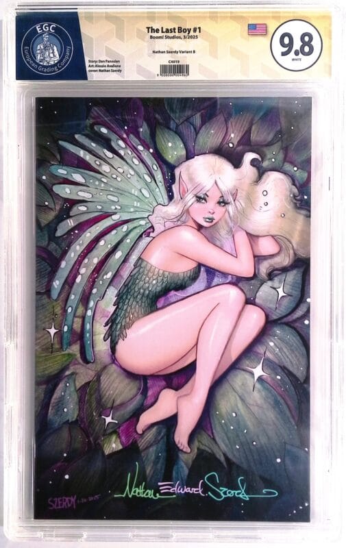The Last Boy #1 (2025) CGC-Style 9.8 EGC Yellow Label – Nathan Szerdy Signed Green Virgin Variant – LTD 500 – BOOM! Studios Key